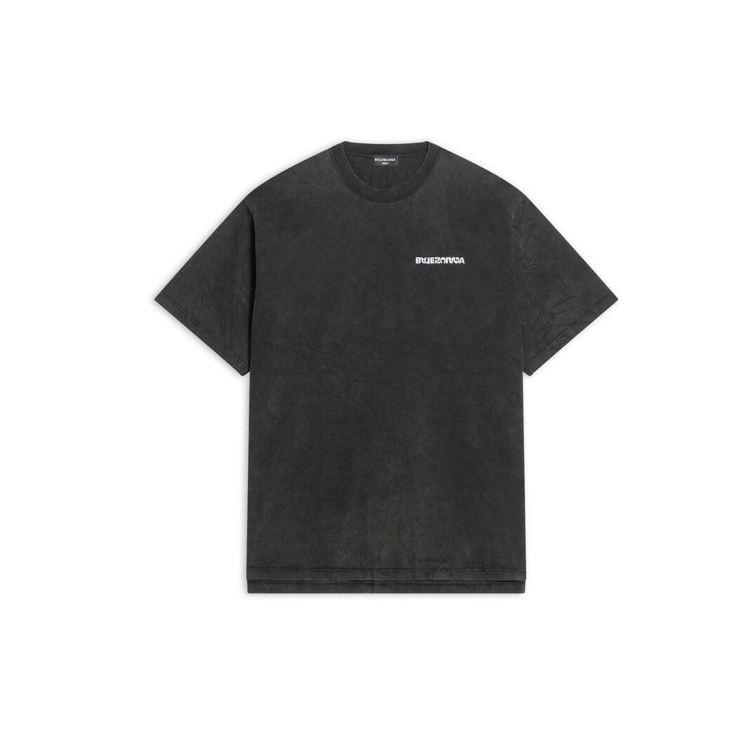 Men's Balenciaga Turn Slit T Shirts Black | 9365BQTZL