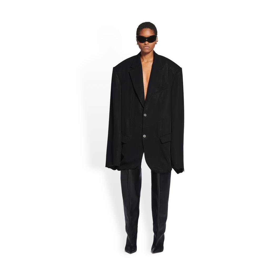 Men's Balenciaga Twisted Boxy Jackets Black | 3867UGZPE