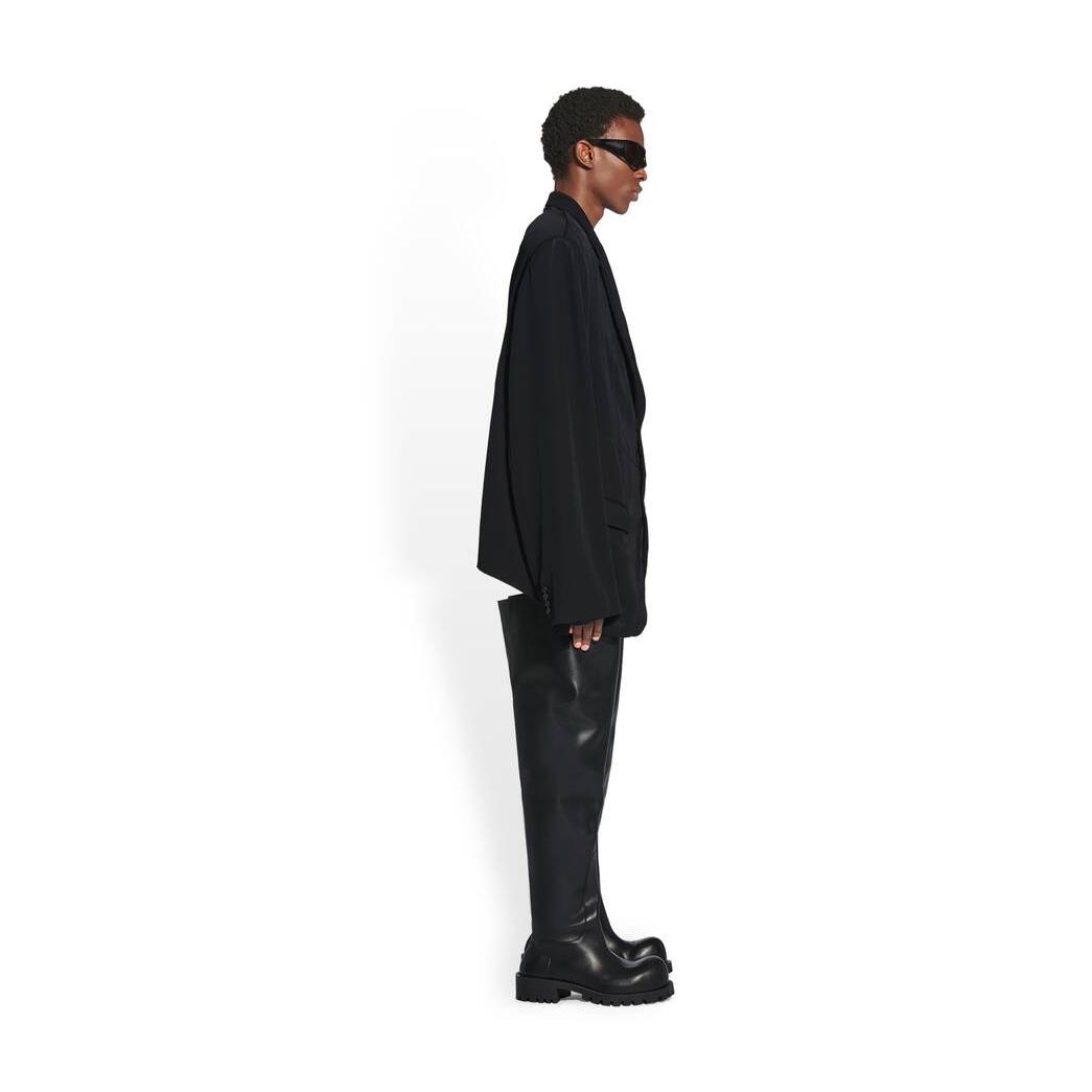 Men's Balenciaga Twisted Boxy Jackets Black | 3867UGZPE