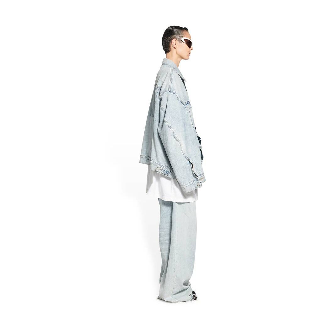 Men's Balenciaga Twisted Sleeve Jackets Light Blue | 8617EAZOC