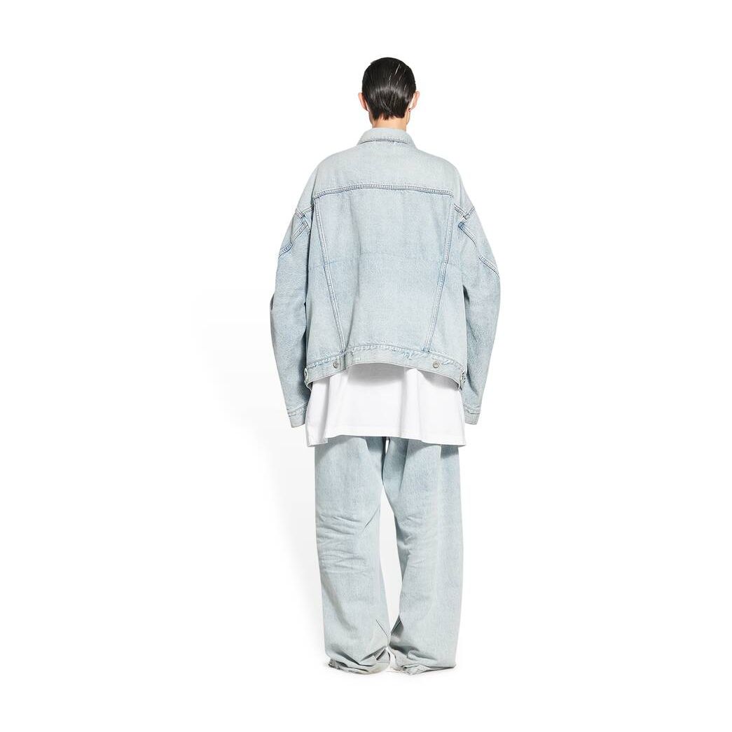 Men's Balenciaga Twisted Sleeve Jackets Light Blue | 8617EAZOC