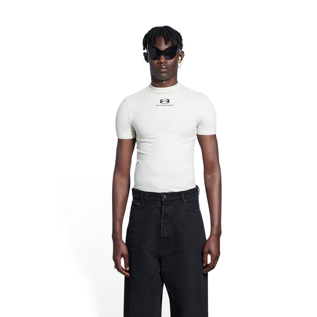 Men's Balenciaga Unity Stretch Top T Shirts White | 2586CIDTQ