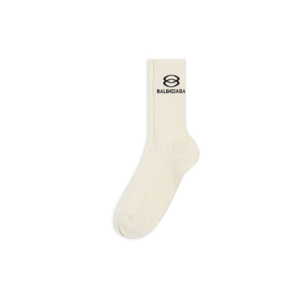 Men's Balenciaga Unity Tennis Socks Beige | 4738YDQCJ