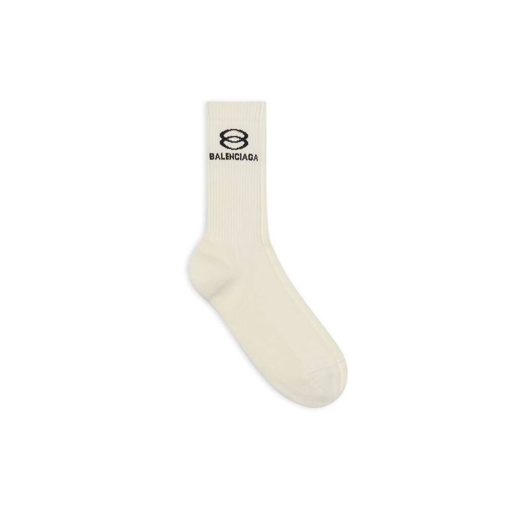 Men\'s Balenciaga Unity Tennis Socks Beige | 4738YDQCJ