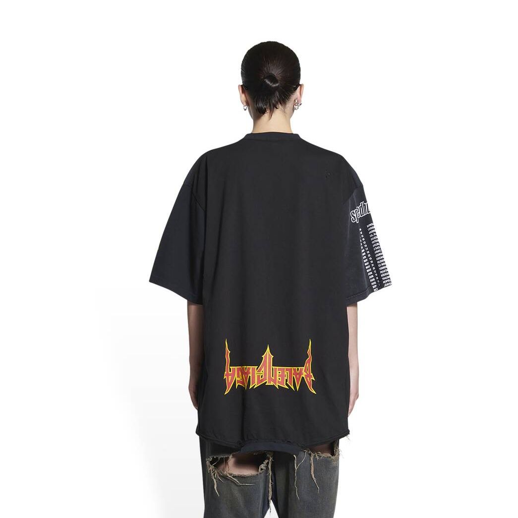 Men's Balenciaga Upside Down T Shirts Black | 4703OMWJK