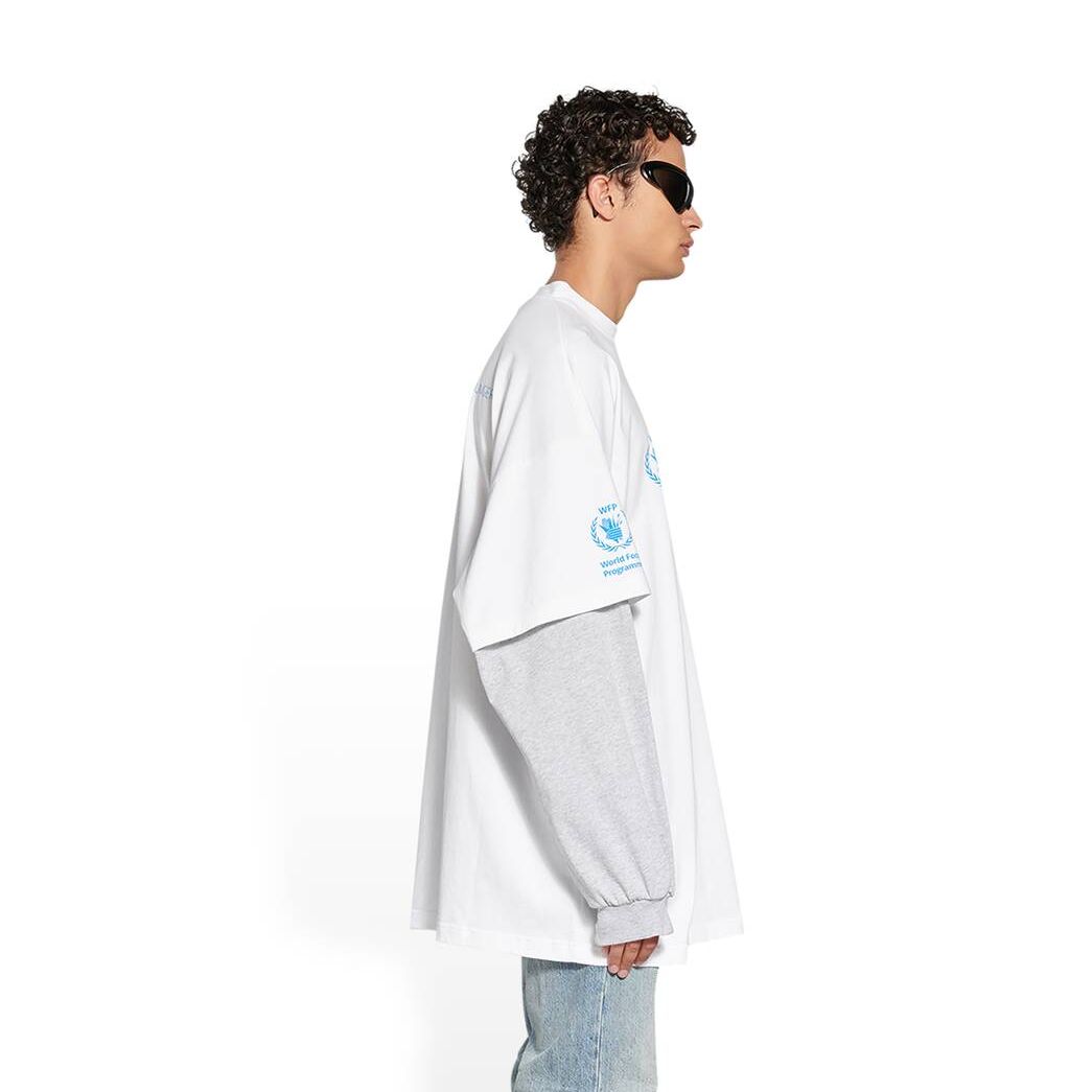 Men's Balenciaga Wfp Double Sleeves T Shirts White | 8904WJIBC