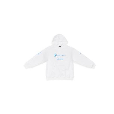 Men's Balenciaga Wfp Medium Fit Hoodie White | 6715LJNUE