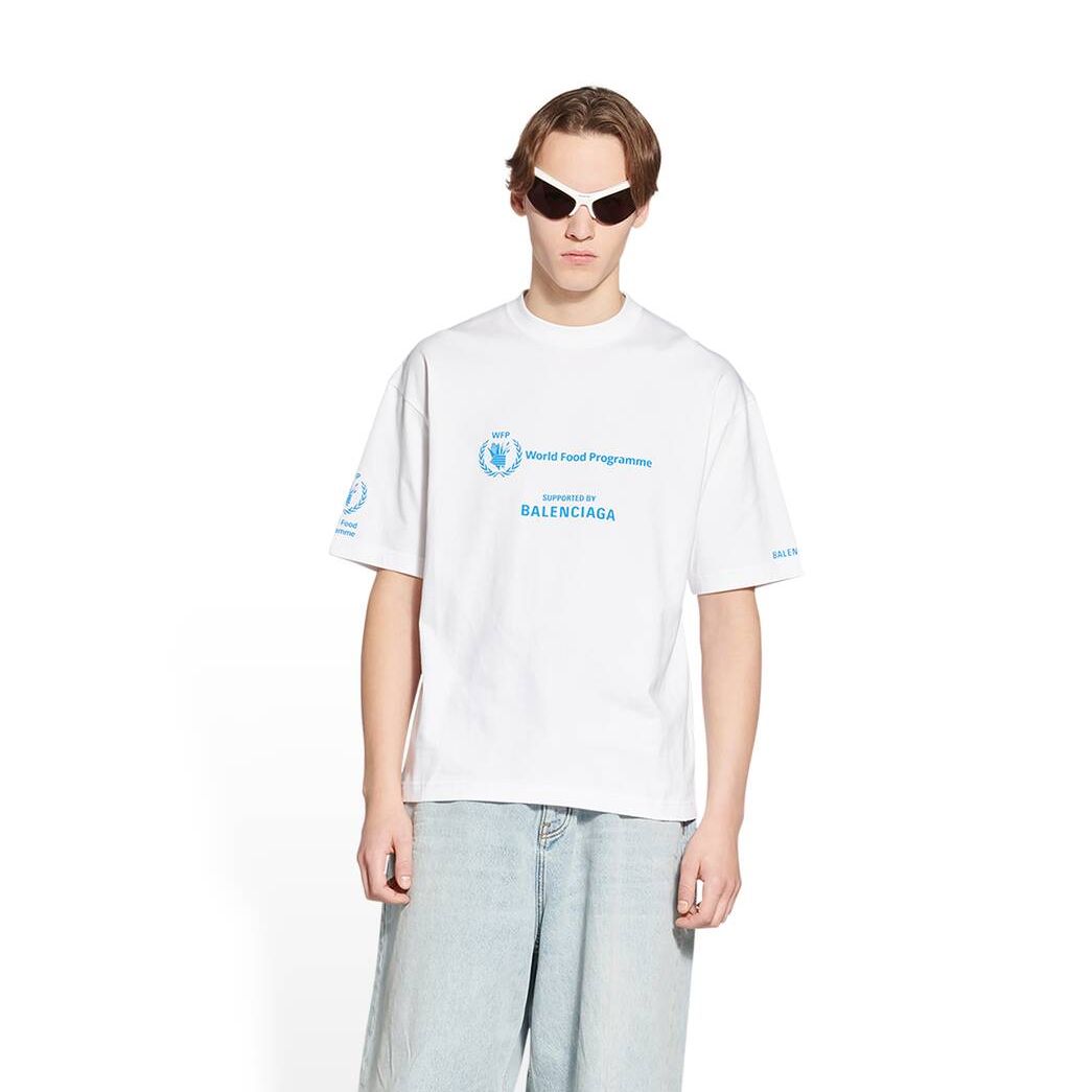 Men's Balenciaga Wfp Medium Fit T Shirts White | 6183YSPCE