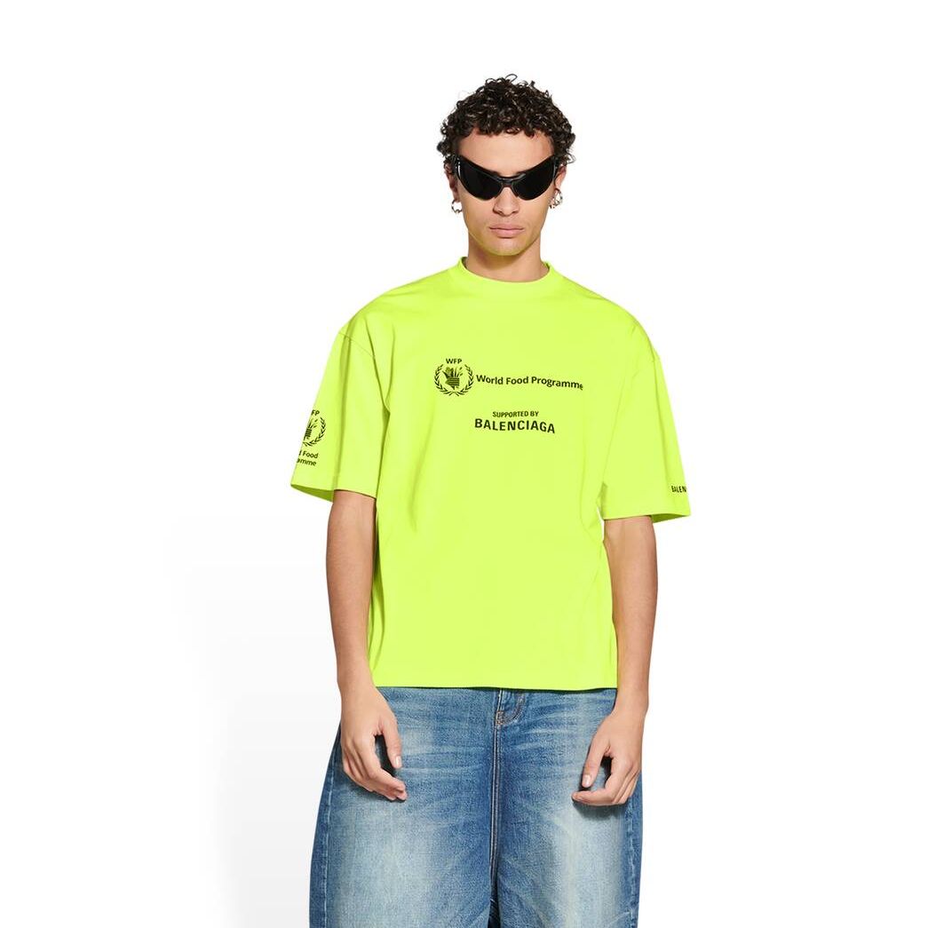 Men's Balenciaga Wfp Medium Fit T Shirts Yellow | 7269LXNWY