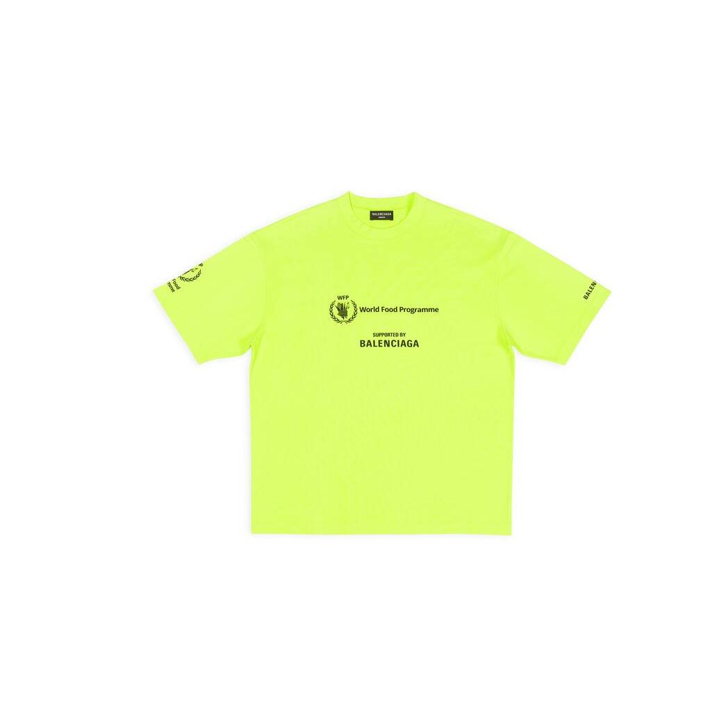 Men's Balenciaga Wfp Medium Fit T Shirts Yellow | 7269LXNWY