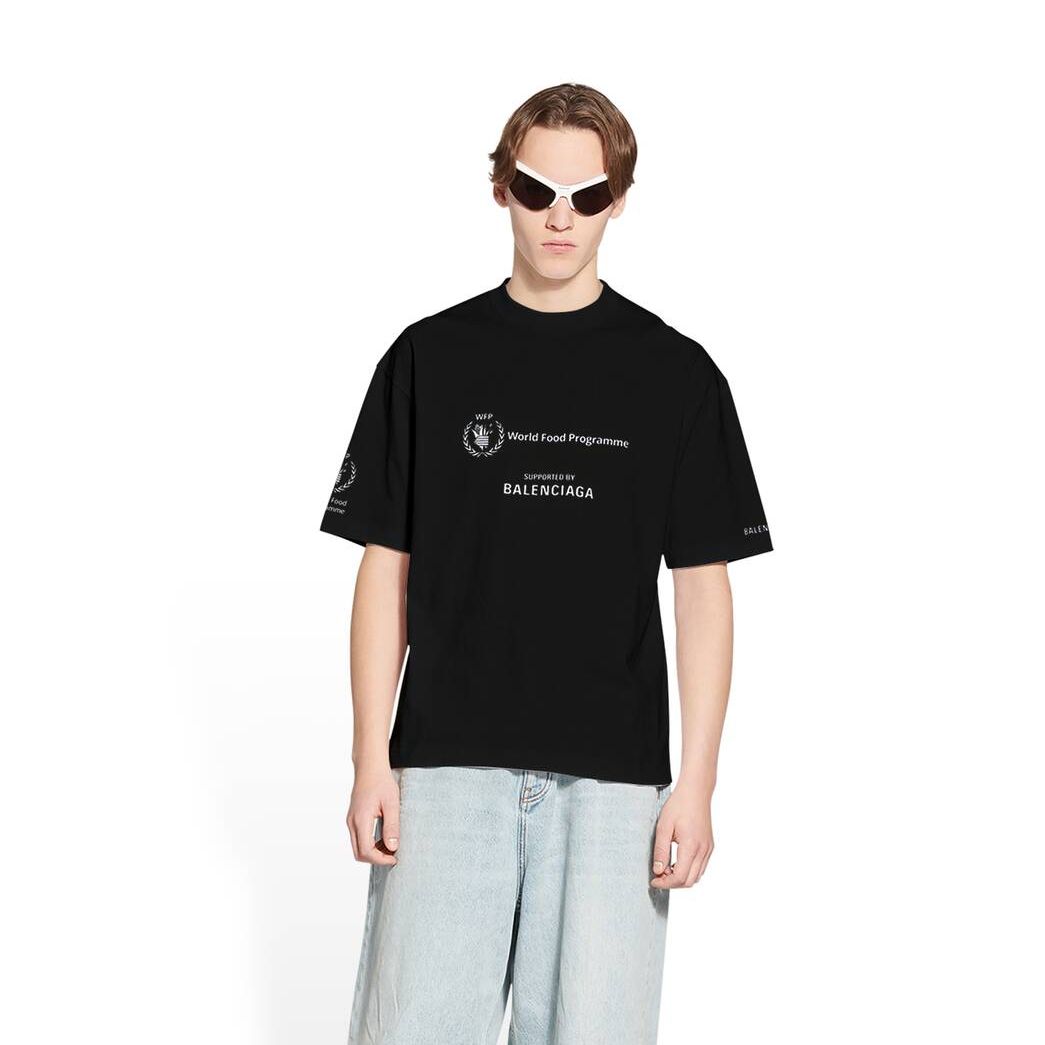 Men's Balenciaga Wfp Medium Fit T Shirts Black | 8035POUHX