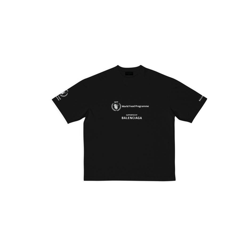 Men's Balenciaga Wfp Medium Fit T Shirts Black | 8035POUHX