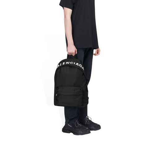 Men's Balenciaga Wheel Backpacks Black | 1845UHJAI