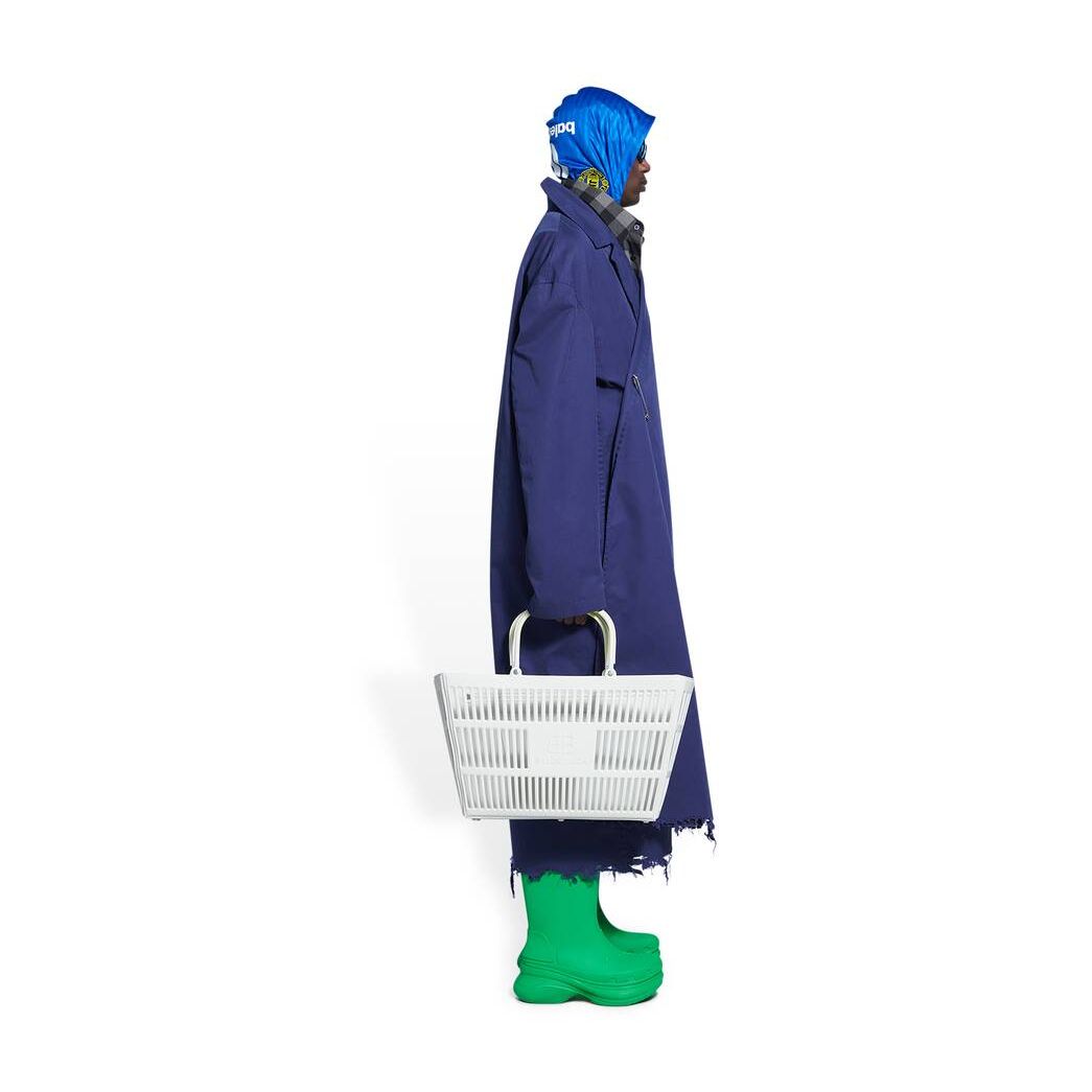 Men's Balenciaga Wrap Carcoat Jackets Indigo | 9186XHJRT