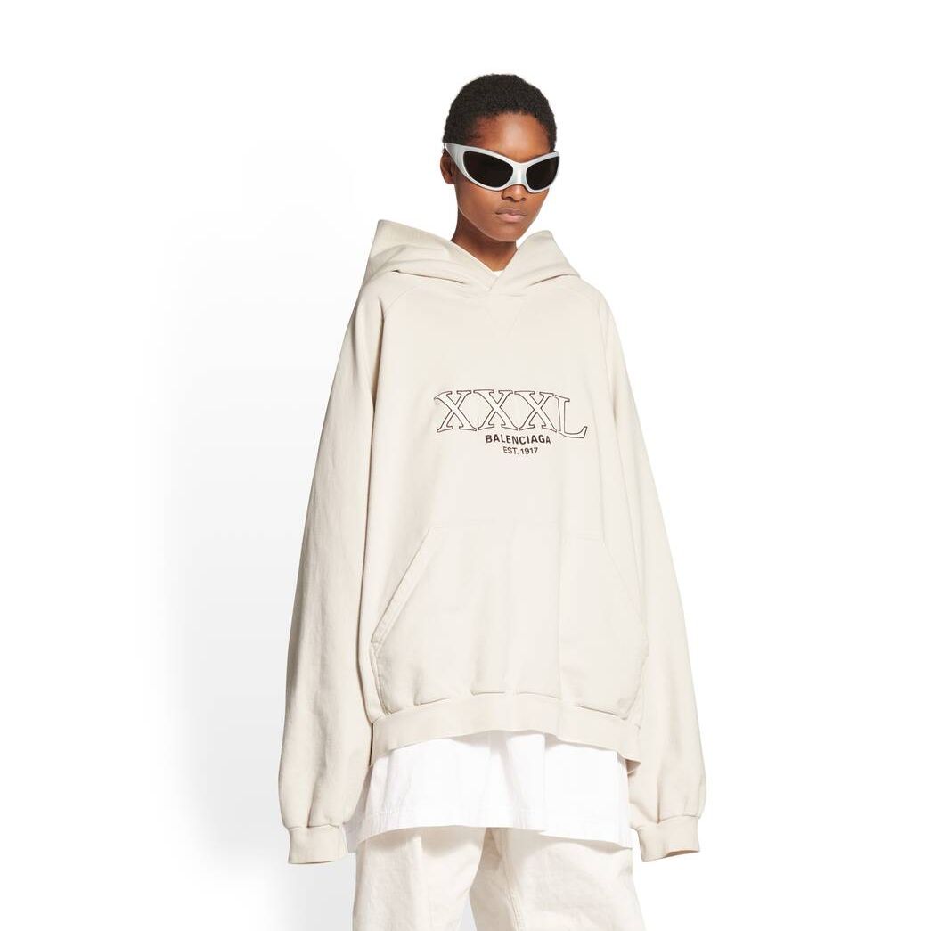 Men's Balenciaga Xxxl Patched T-shirt Oversized Off Hoodie White | 2614SCFRP