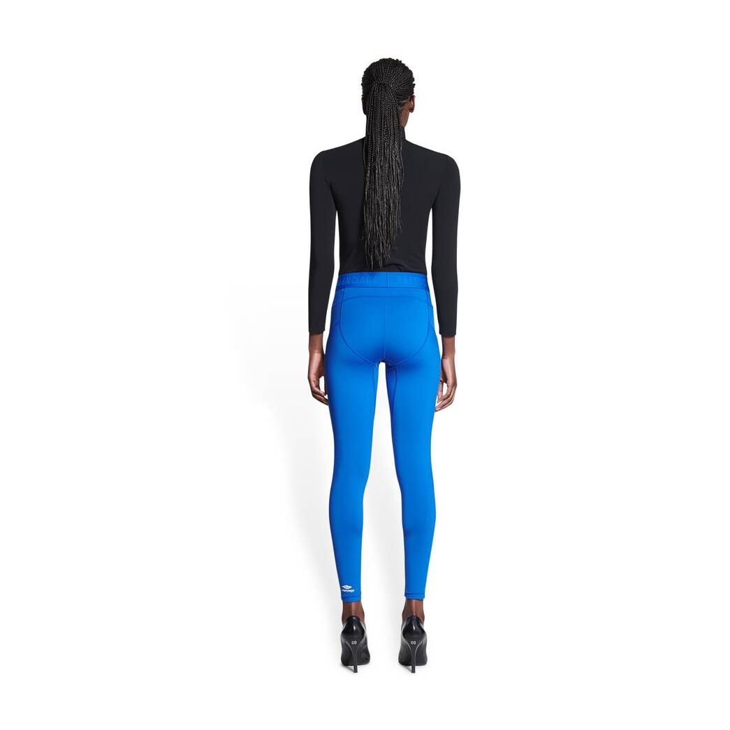 Women's Balenciaga 3b Sports Icon Athletic Leg Cut Leggings Pants Blue | 3492BMERD