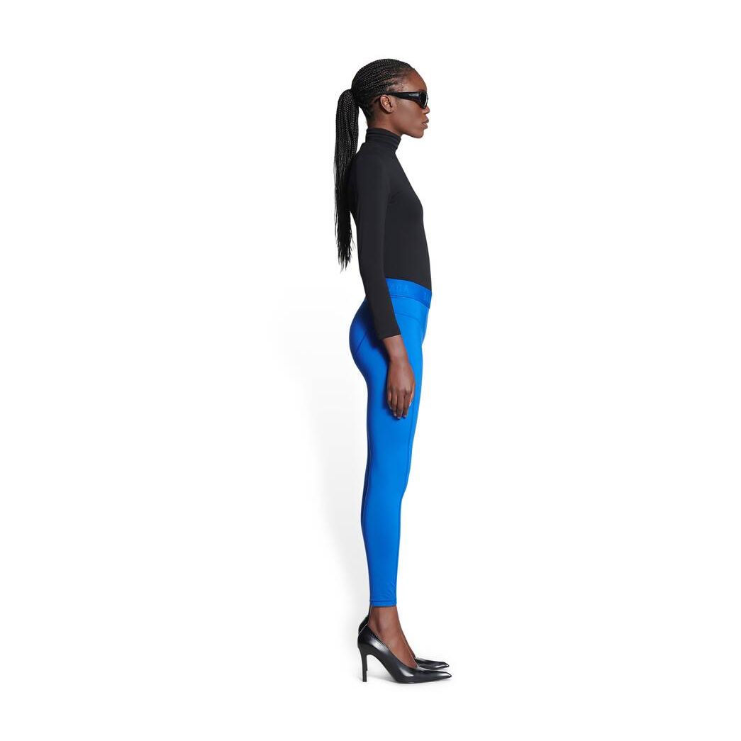 Women's Balenciaga 3b Sports Icon Athletic Leg Cut Leggings Pants Blue | 3492BMERD