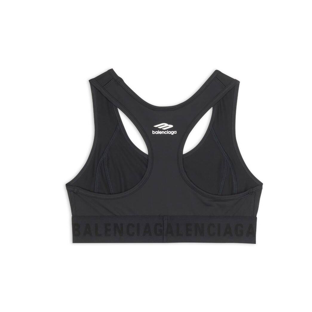 Women's Balenciaga 3b Sports Icon Athletic Sports Bra Underwear Black | 4139MISRN