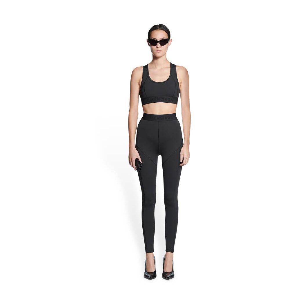 Women's Balenciaga 3b Sports Icon Athletic Sports Bra Underwear Black | 4139MISRN