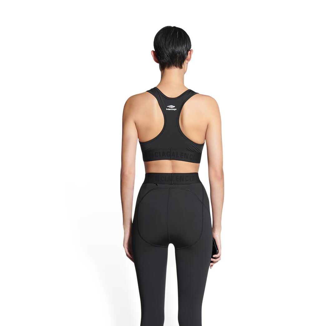 Women's Balenciaga 3b Sports Icon Athletic Sports Bra Underwear Black | 4139MISRN