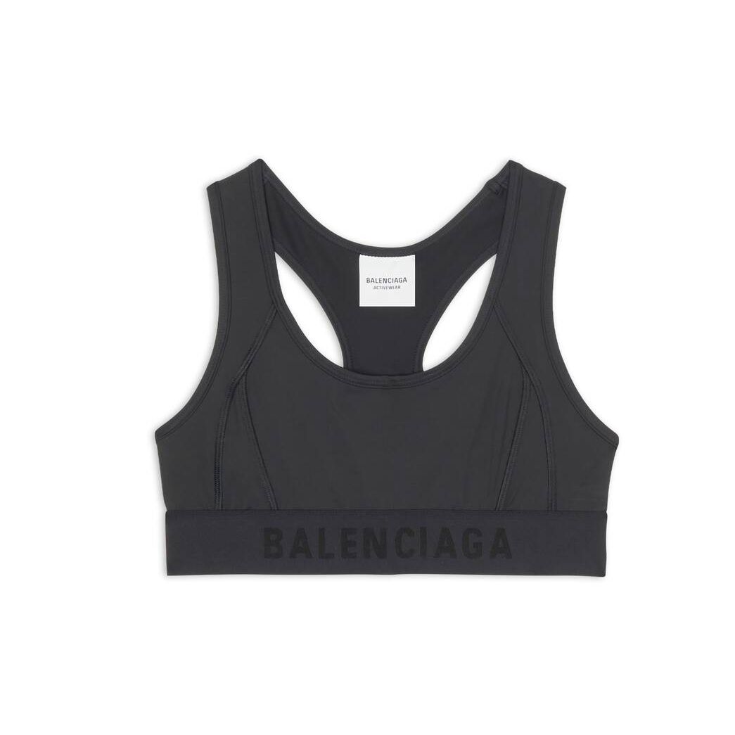 Women\'s Balenciaga 3b Sports Icon Athletic Sports Bra Underwear Black | 4139MISRN