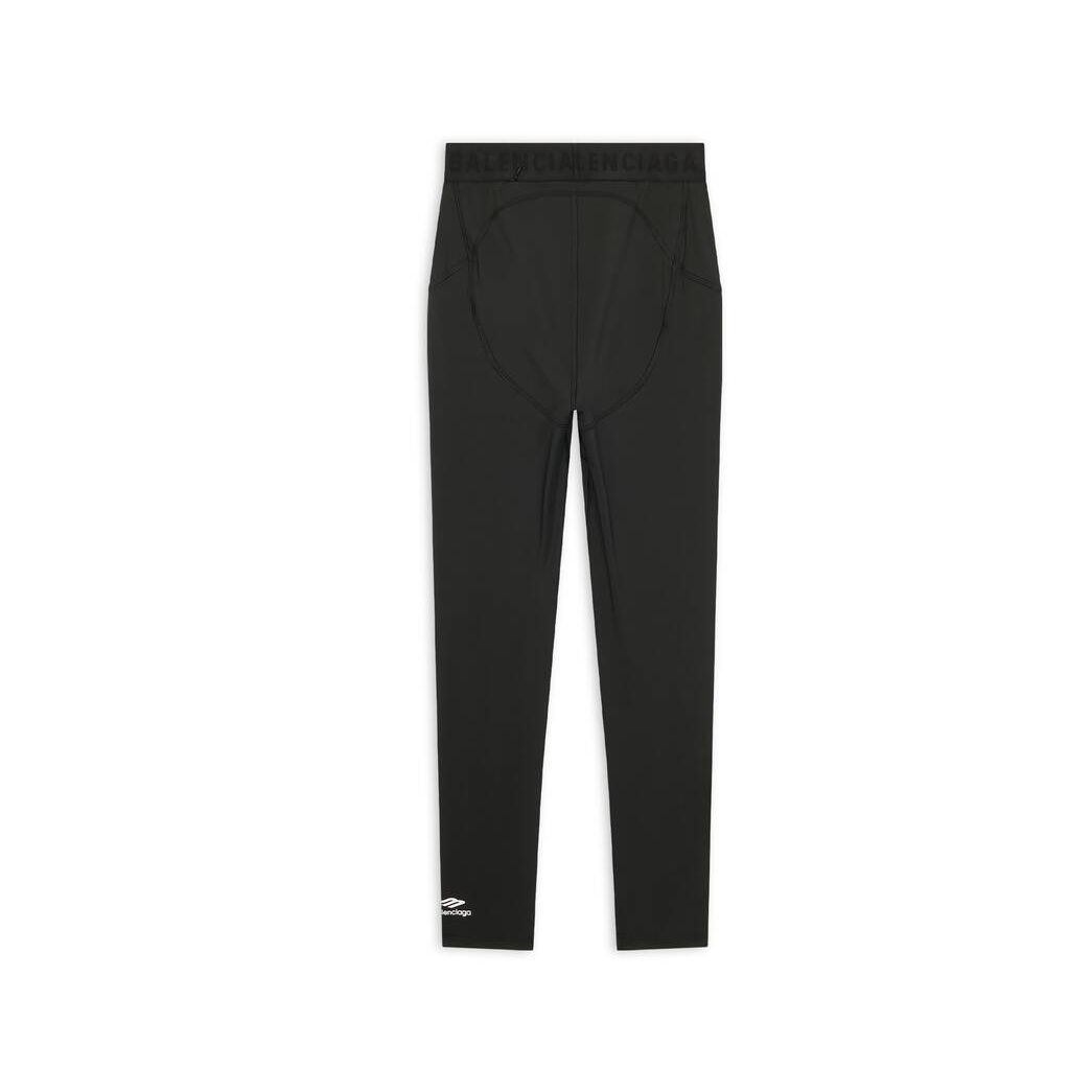 Women's Balenciaga 3b Sports Icon Athletic Leg Cut Leggings Pants Black | 8605VTUFW