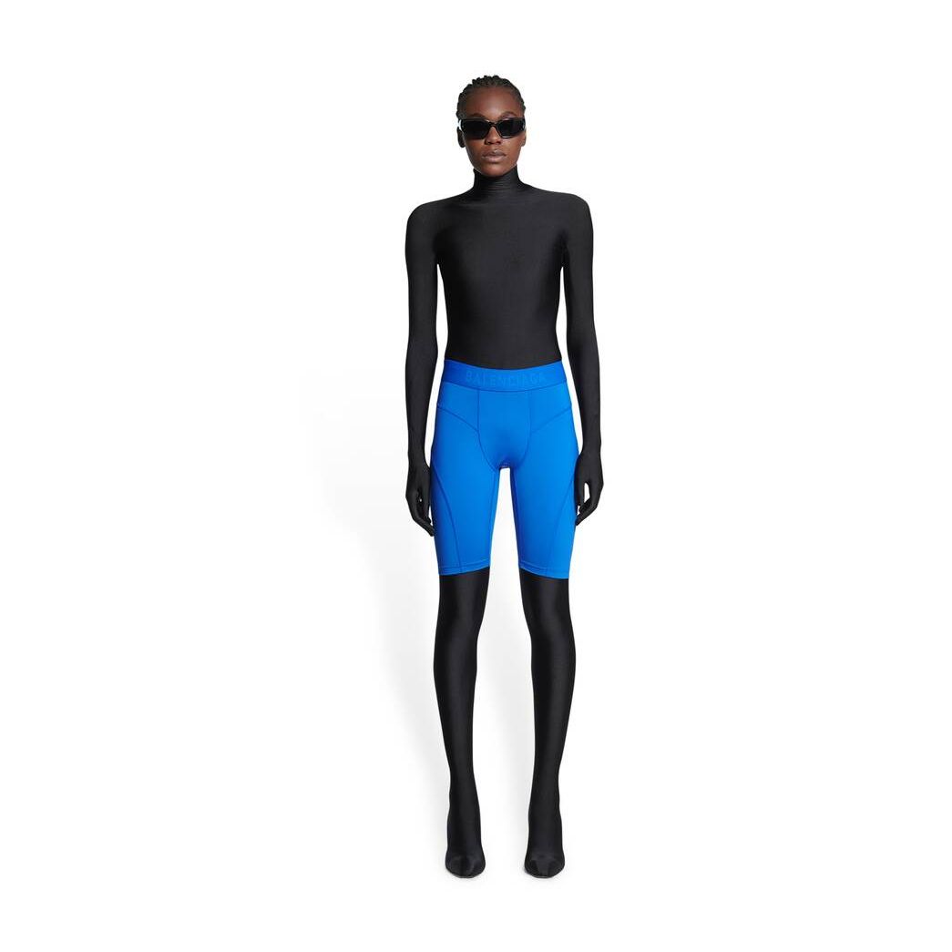 Women's Balenciaga 3b Sports Icon Athletic Cut Shorts Pants Blue | 9612KMXBF