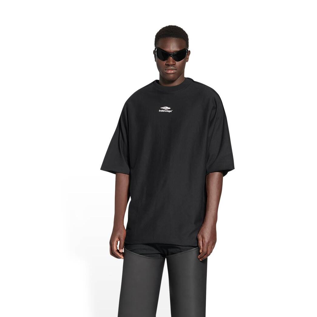 Women's Balenciaga 3b Sports Icon Flat T Shirts Black | 3769SRHPJ