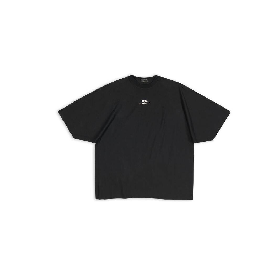 Women's Balenciaga 3b Sports Icon Flat T Shirts Black | 3769SRHPJ