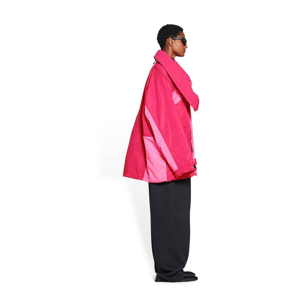 Women's Balenciaga 3b Sports Icon High Collar Parka Jackets Pink | 9810CJRFI