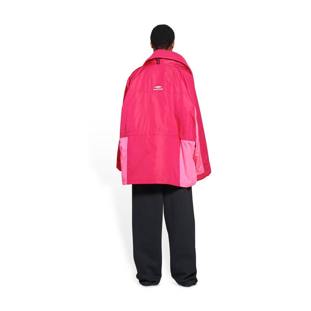 Women's Balenciaga 3b Sports Icon High Collar Parka Jackets Pink | 9810CJRFI