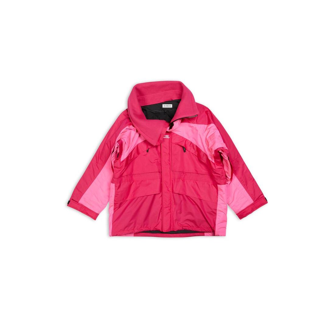 Women's Balenciaga 3b Sports Icon High Collar Parka Jackets Pink | 9810CJRFI