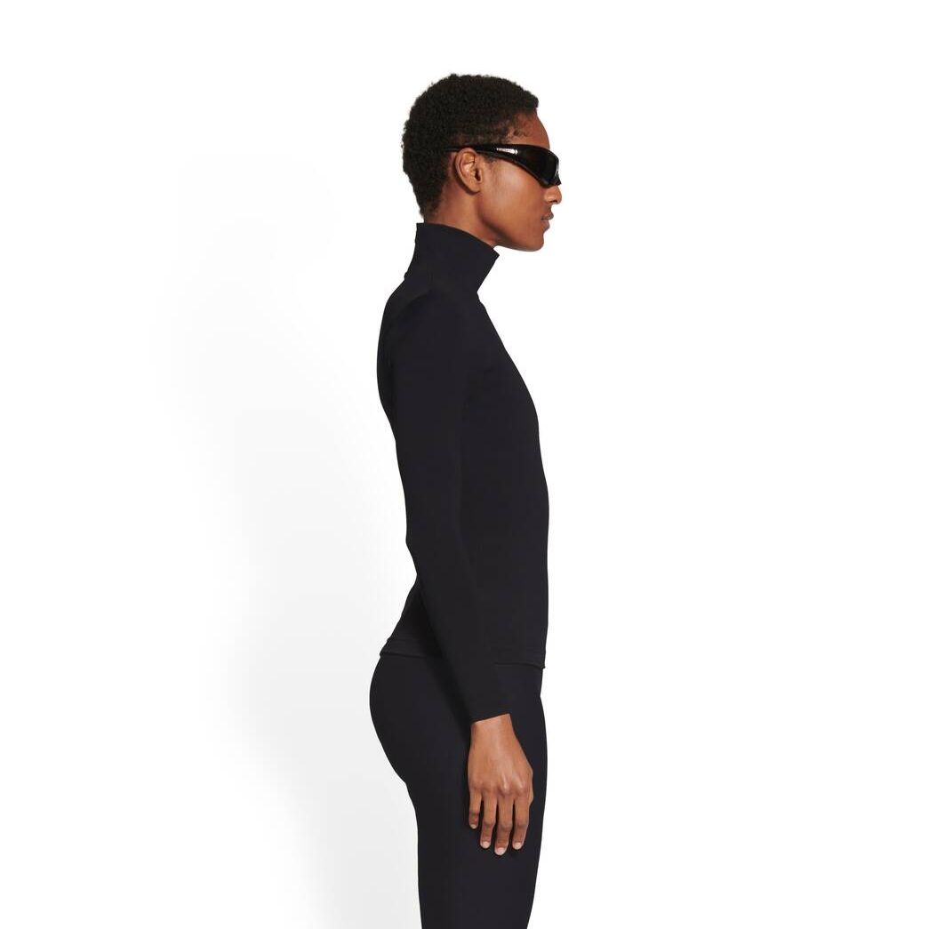 Women's Balenciaga 3b Sports Icon Turtleneck Knitwear Black | 3571OZCRN