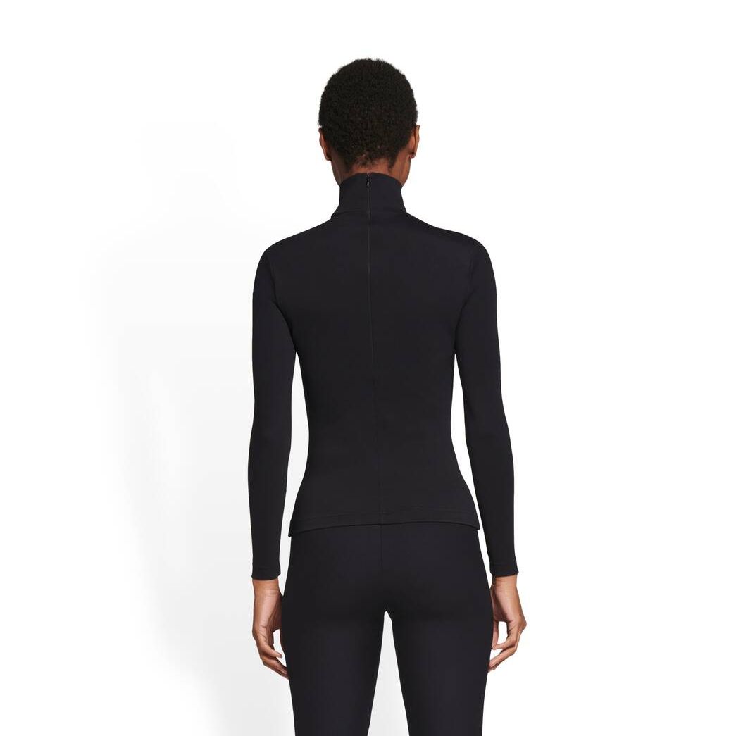 Women's Balenciaga 3b Sports Icon Turtleneck Knitwear Black | 3571OZCRN