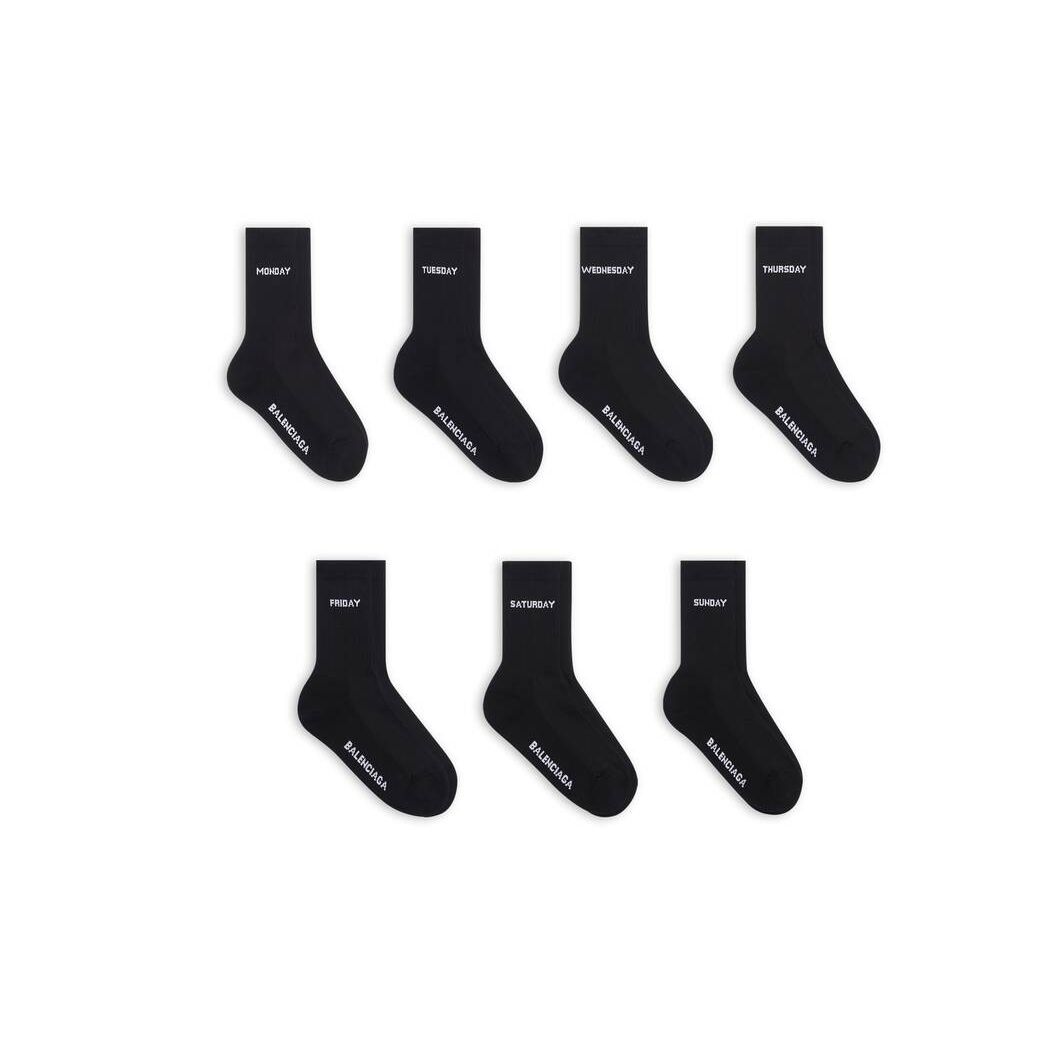 Women\'s Balenciaga 7 Set Socks Black | 9018LUKSR