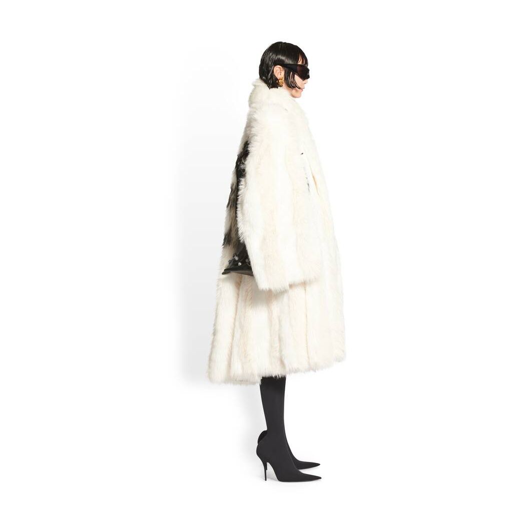 Women's Balenciaga A-line Coat Jackets White | 4092NAFOE