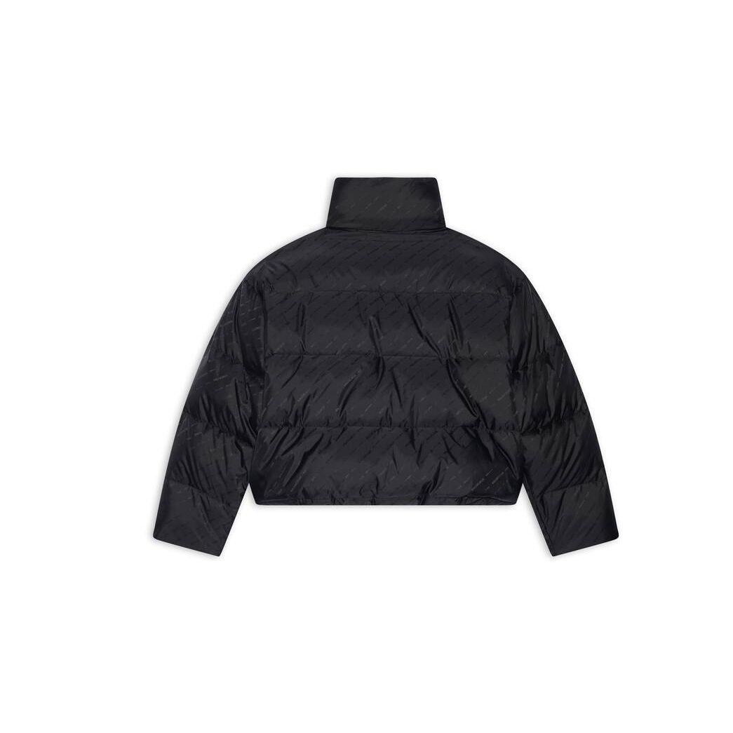 Women's Balenciaga Allover Logo Bb Puffer Jackets Black | 9360TCYOW