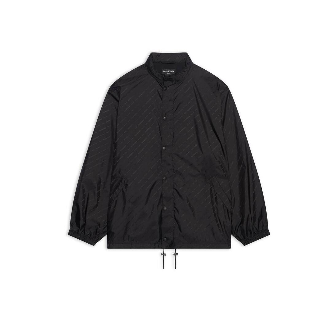 Women's Balenciaga Allover Logo Rain Jackets Black | 7092KXGLH