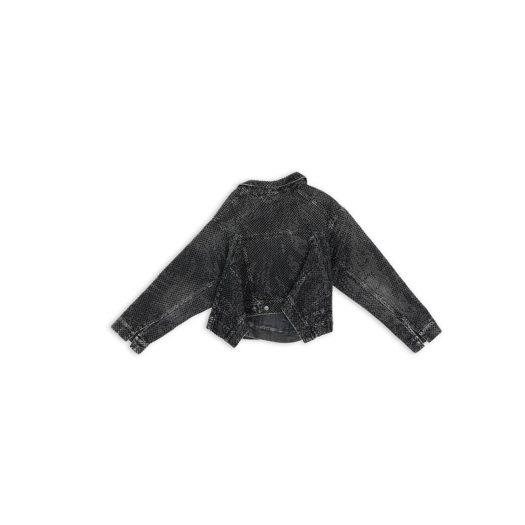 Women's Balenciaga Asymmetric With Rhinestones Jackets Black | 6739OZJDS