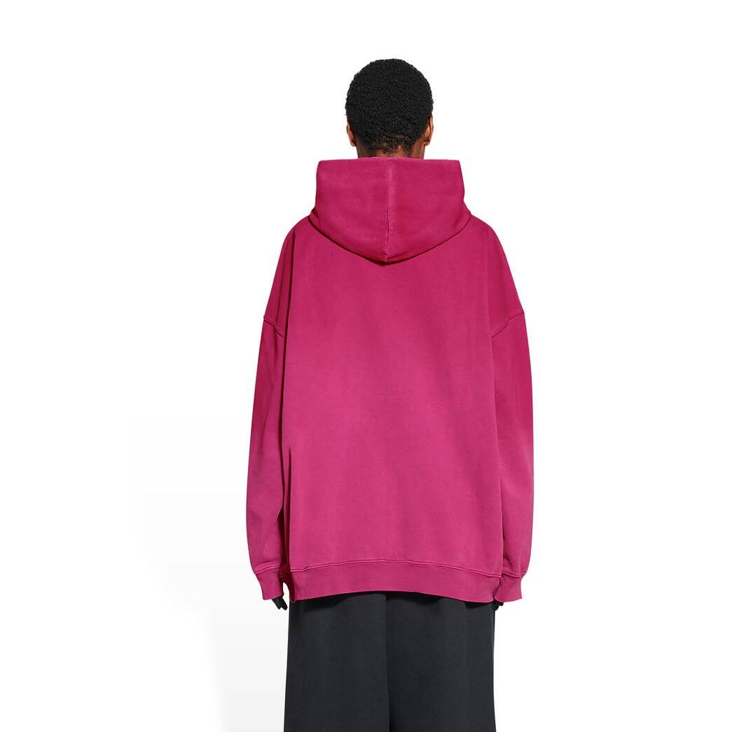 Women's Balenciaga B Authentic Large Fit Hoodie Pink | 0618WCPHT