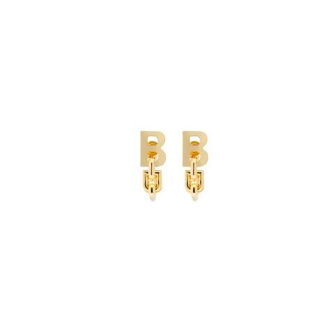 Women's Balenciaga B Chain Flex Earrings Jewelry Gold | 8275RPVYN