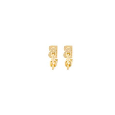 Women's Balenciaga B Chain Flex Earrings Jewelry Gold | 8275RPVYN