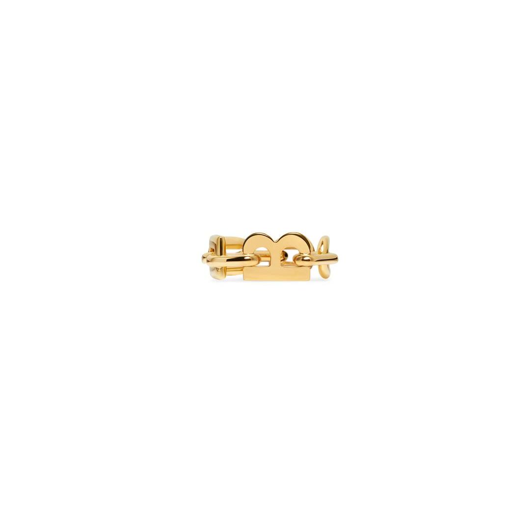 Women's Balenciaga B Chain Ring Jewelry Gold | 7952UROIV