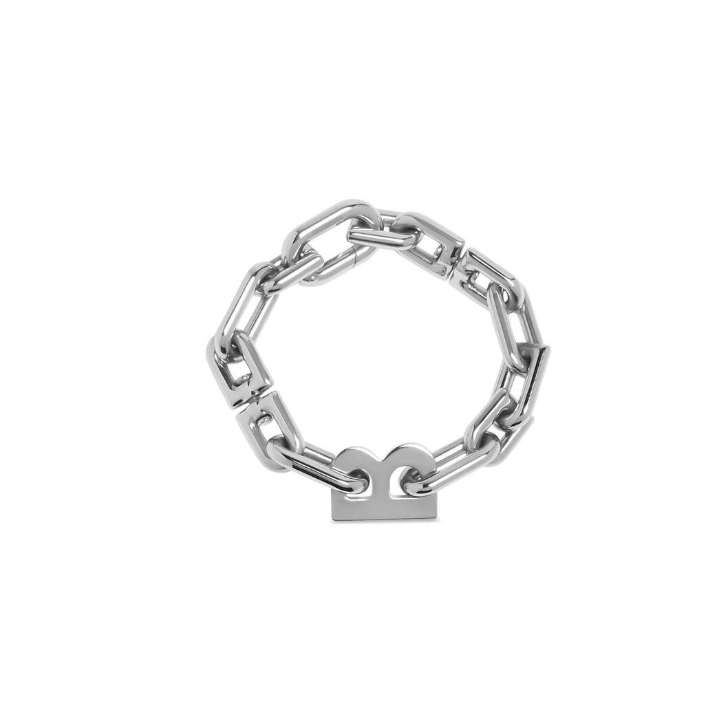 Women's Balenciaga B Chain Thin Bracelet Jewelry Silver | 5803TCPQR