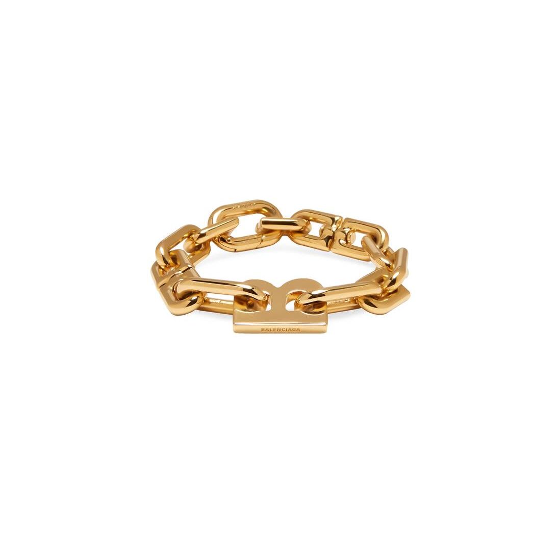 Women\'s Balenciaga B Chain Thin Bracelet Jewelry Gold | 9452XRIWD