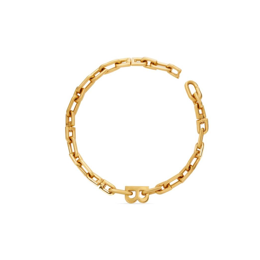 Women's Balenciaga B Chain Thin Necklace Jewelry Gold | 5128IMUPG