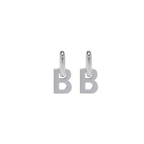 Women's Balenciaga B Chain Xl Earrings Jewelry Silver | 2541VXGJR