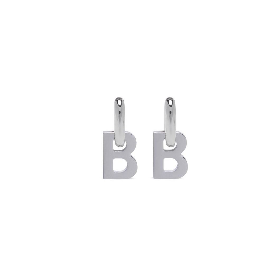 Women\'s Balenciaga B Chain Xl Earrings Jewelry Silver | 2541VXGJR