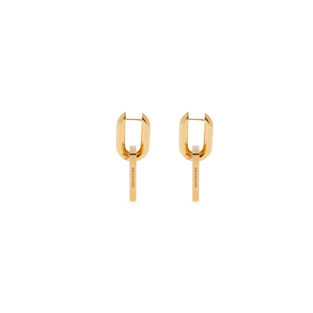 Women's Balenciaga B Chain Xl Earrings Jewelry Gold | 3792LUGBI