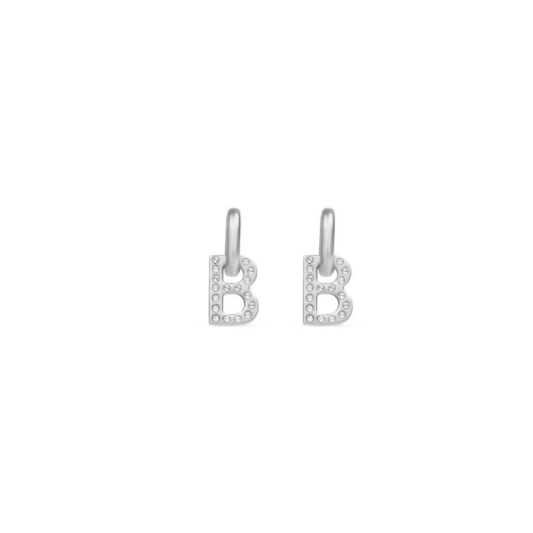 Women\'s Balenciaga B Chain Xs Earrings Jewelry Silver | 1342GIVNP